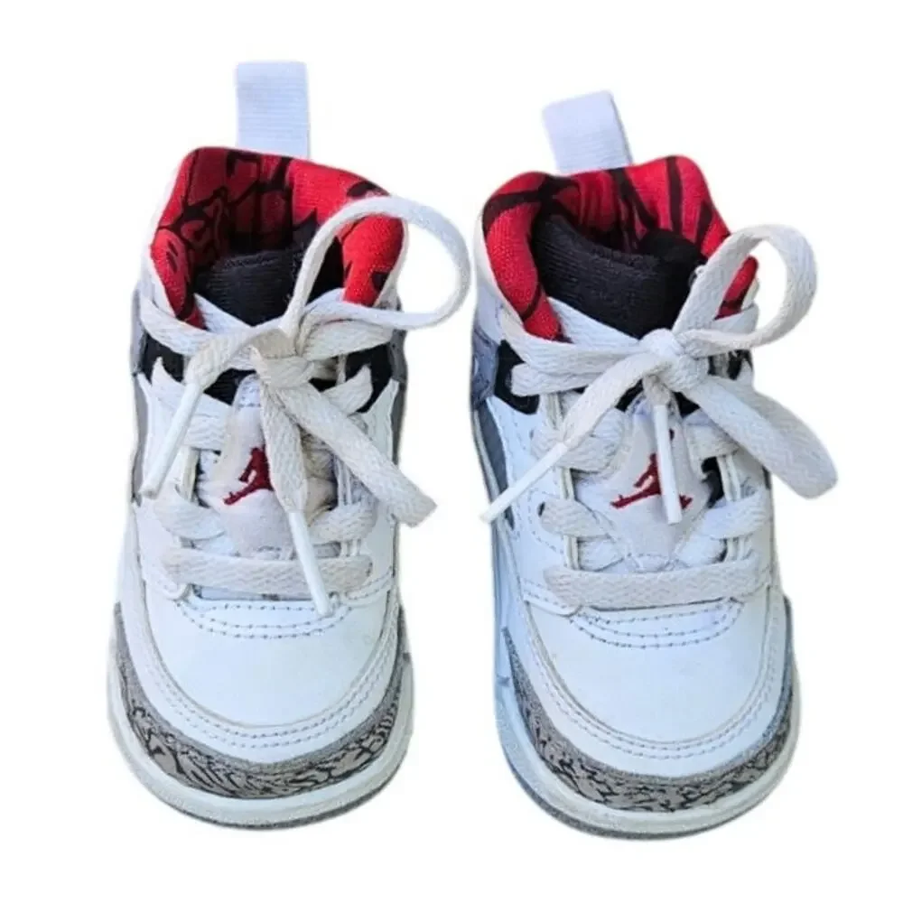 Nike Air Jordan Spizike Sneakers White Grey Black Red Toddler Size 4